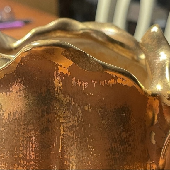 Stangl Tulip Vase Hand Painted 22K Granada Gold Vtg 1960s Hollywood Regency MCM - Picture 4 of 6